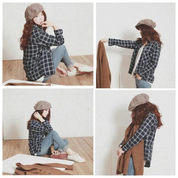 Diona J Duckbill Driving Sun Flat Cabbie Newsboy Gatsby Painters Gray Hat Cap - Picture 4 of 5